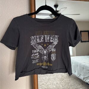 Prince Peter Collection Bike Week Distressed Cropped Tee Size Small